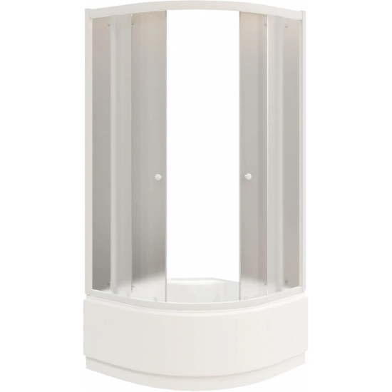 Душевой уголок PARLY ZF90 90x90x195 стекло матовое, профиль хром с поддоном