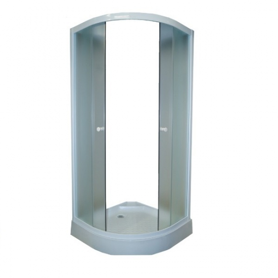 Душевой уголок PARLY ZF91 90x90x190 стекло матовое, профиль белый с поддоном