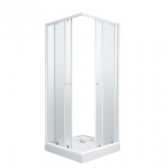 Душевой уголок PARLY ZFQ81 80x80x190 стекло матовое, профиль белый с поддоном