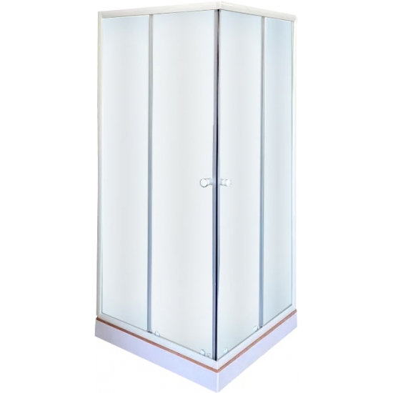 Душевой уголок PARLY ZFQ81 80x80x190 стекло матовое, профиль белый с поддоном