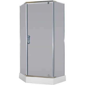 Душевой уголок PARLY ZPE911 90x90x195 стекло тонированное, профиль хром с поддоном