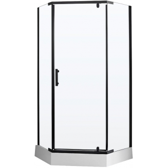 Душевой уголок PARLY ZPE911B 90x90x195 стекло прозрачное, профиль чёрный, низкий поддон