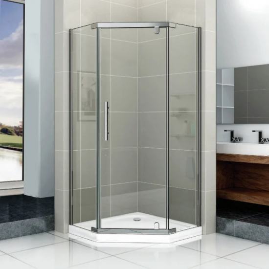 Душевой уголок PARLY ZPE911T 90x90x195 стекло прозрачное, профиль хром с поддоном