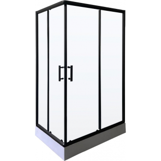 Душевой уголок PARLY ZQ121B-L 120x80x195 стекло прозрачное, профиль чёрный, с поддоном левый, L