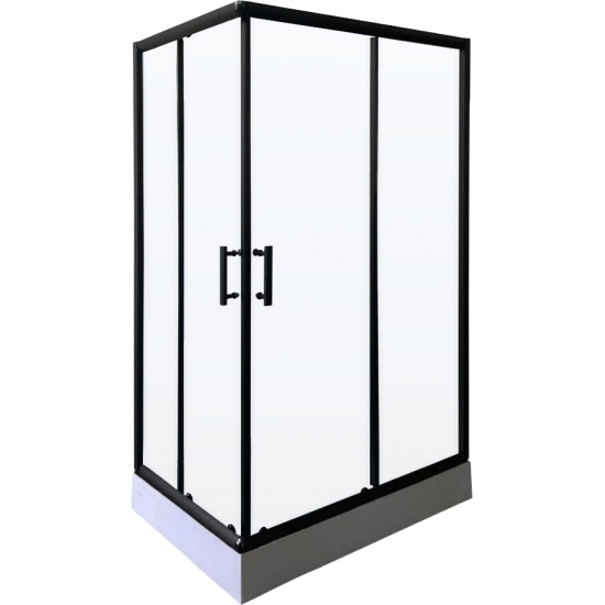Душевой уголок PARLY ZQ121B-L 120x80x195 стекло прозрачное, профиль чёрный, с поддоном левый, L