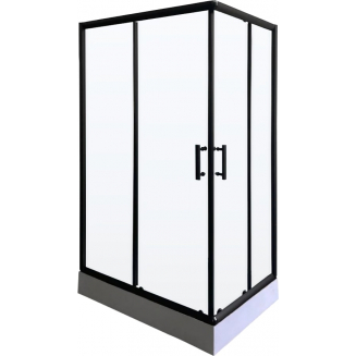 Душевой уголок PARLY ZQ121B-R 120x80x195 стекло прозрачное, профиль чёрный с поддоном