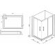 Душевой уголок PARLY ZQ121B-R 120x80x195 стекло прозрачное, профиль чёрный с поддоном