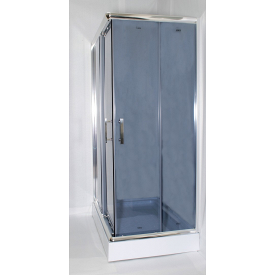 Душевой уголок PARLY ZQ121G-L 120x80x195 стекло тонированное, профиль хром с поддоном