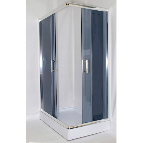 Душевой уголок PARLY ZQ121G-L 120x80x195 стекло тонированное, профиль хром с поддоном