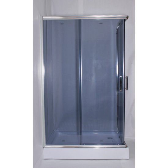 Душевой уголок PARLY ZQ121G-L 120x80x195 стекло тонированное, профиль хром с поддоном