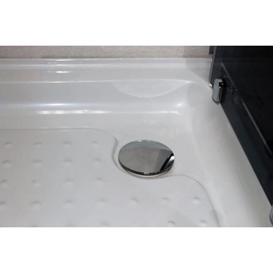 Душевой уголок PARLY ZQ121G-L 120x80x195 стекло тонированное, профиль хром с поддоном