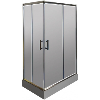 Душевой уголок PARLY ZQ121G-R 120x80x195 стекло тонированное, профиль хром с поддоном