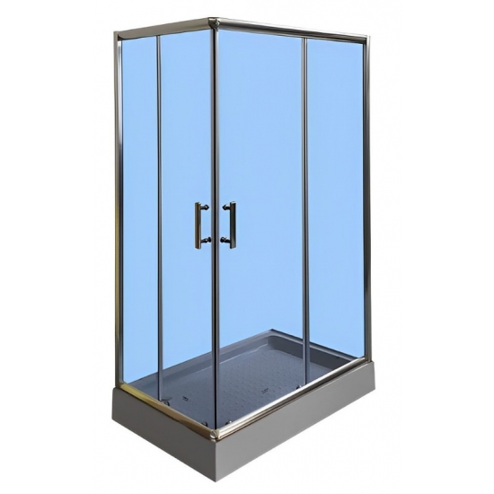 Душевой уголок PARLY ZQ121G-R 120x80x195 стекло тонированное, профиль хром с поддоном