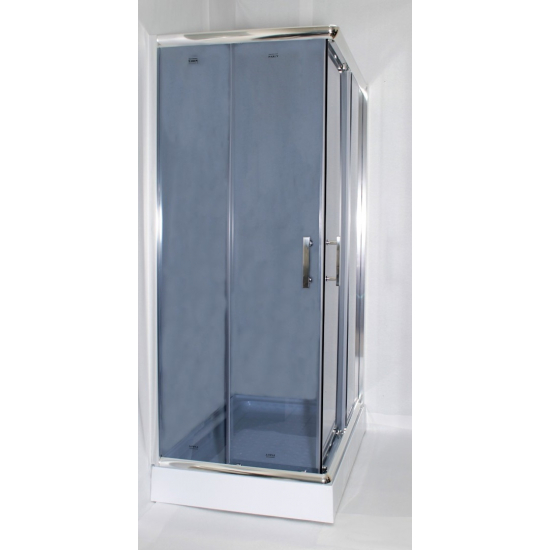 Душевой уголок PARLY ZQ121G-R 120x80x195 стекло тонированное, профиль хром с поддоном