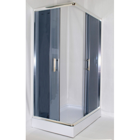 Душевой уголок PARLY ZQ121G-R 120x80x195 стекло тонированное, профиль хром с поддоном