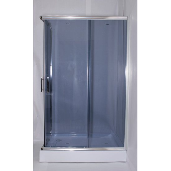 Душевой уголок PARLY ZQ121G-R 120x80x195 стекло тонированное, профиль хром с поддоном