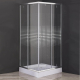 Душевой уголок PARLY ZQ8111 80x80x193 стекло прозрачное с узором, профиль хром с поддоном