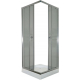Душевой уголок PARLY ZQ8111 80x80x193 стекло прозрачное с узором, профиль хром с поддоном