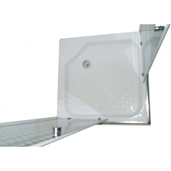 Душевой уголок PARLY ZQ8111 80x80x193 стекло прозрачное с узором, профиль хром с поддоном