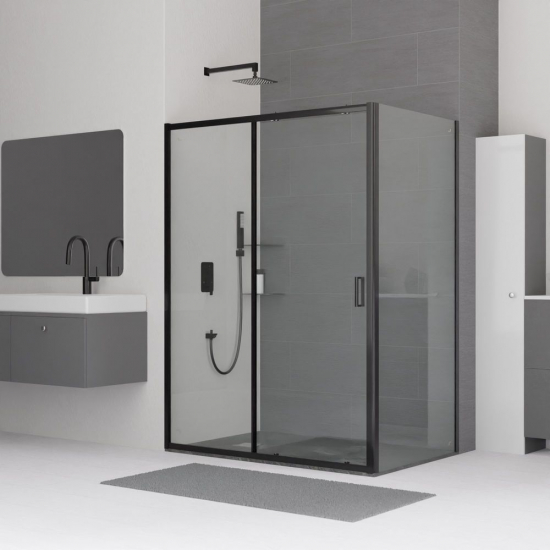 Душевой уголок RGW Classic CL-48B 110x90 стекло прозрачное, профиль чёрный