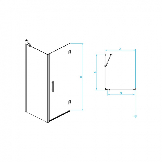 Душевой уголок RGW Hotel HO-045 80x100 стекло прозрачное, профиль хром