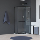 Душевой уголок RGW Hotel HO-084B 90x90 стекло прозрачное, профиль чёрный
