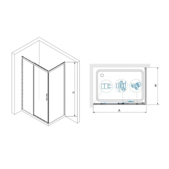 Душевой уголок RGW Leipzig LE-41 180x80 стекло прозрачное, профиль хром