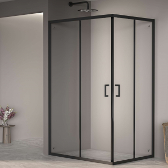Душевой уголок RGW Passage PA-040B 80x100x195 стекло прозрачное, профиль чёрный