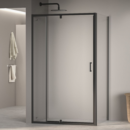 Душевой уголок RGW Passage PA-078B (PA-008B + Z-050-2B) 100x70 стекло прозрачное, профиль чёрный