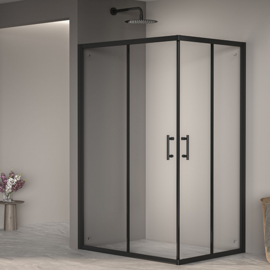 Душевой уголок RGW Passage PA-146B 80x120x185 стекло прозрачное, профиль чёрный
