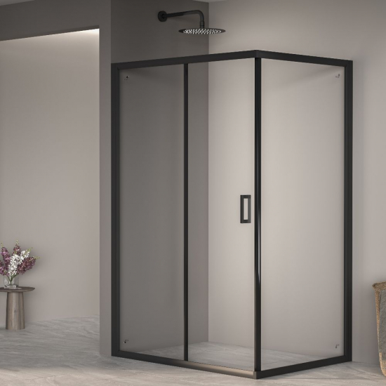 Душевой уголок RGW Passage PA-245B 80x100x190 стекло прозрачное, профиль чёрный