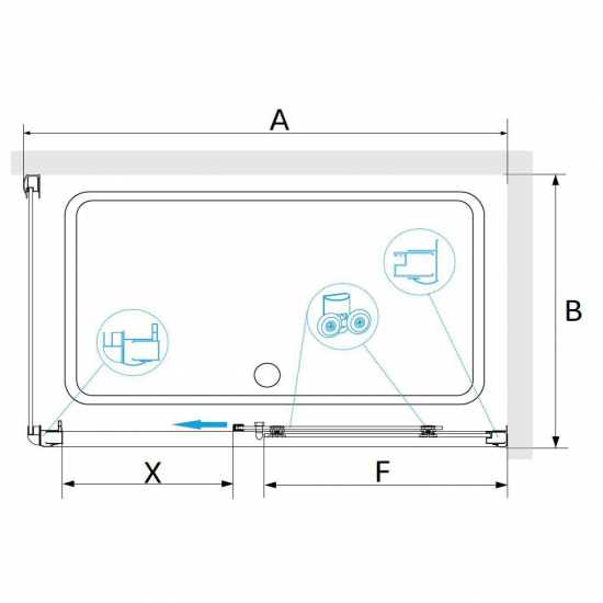 Душевой уголок RGW Passage PA-245B 80x120x190 стекло прозрачное, профиль чёрный