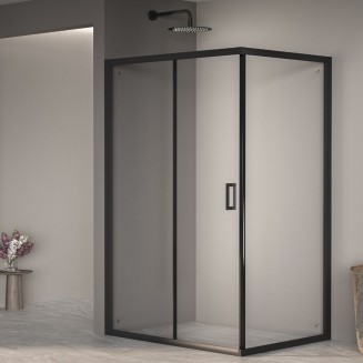Душевой уголок RGW Passage PA-245B 90x100x190 стекло прозрачное, профиль чёрный