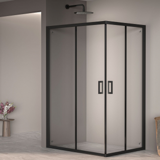 Душевой уголок RGW Passage PA-246B 80x100x195 стекло прозрачное, профиль чёрный