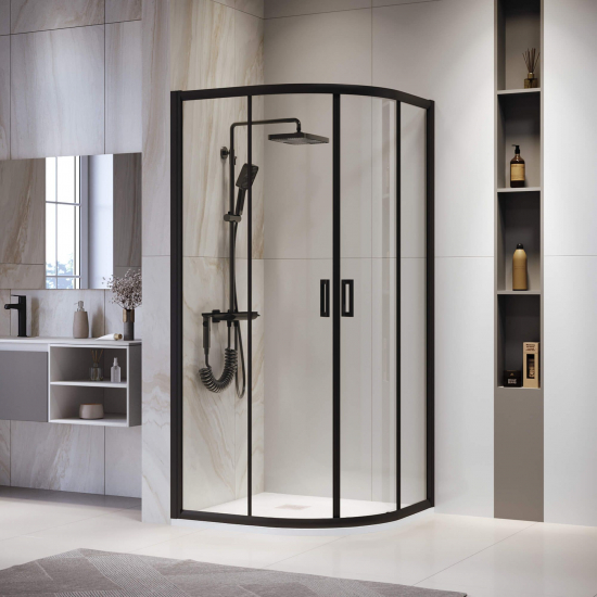 Душевой уголок RGW Passage PA-52B 90x90x195 стекло прозрачное, профиль чёрный