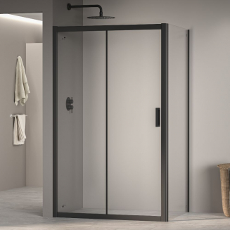 Душевой уголок RGW Passage PA-76B 130x120 стекло прозрачное, профиль чёрный