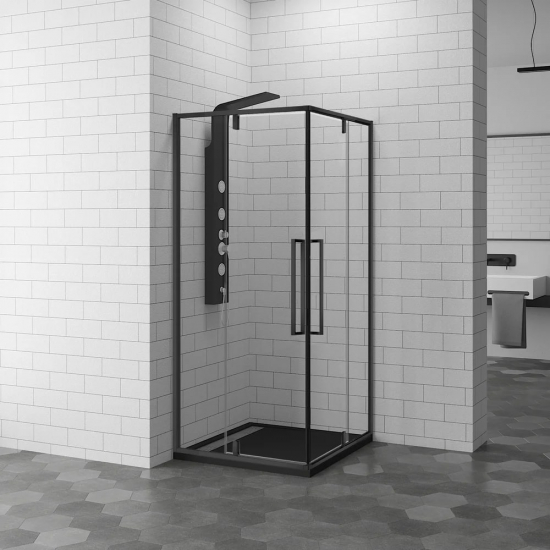 Душевой уголок RGW Stilvoll SV-33 B 90x90 стекло прозрачное, профиль чёрный