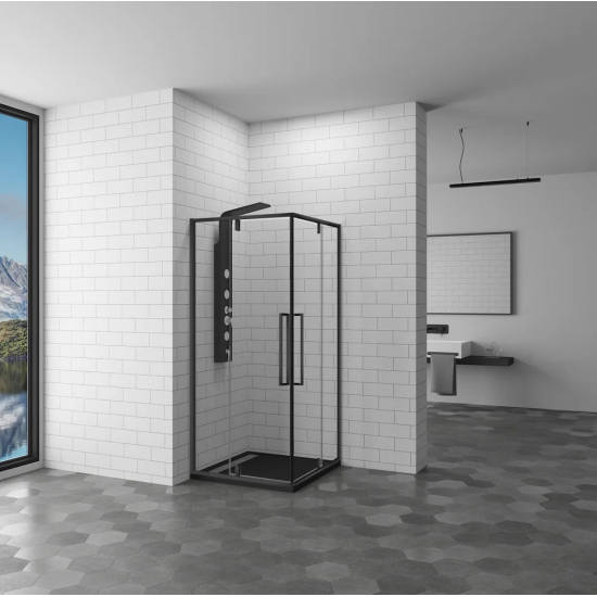 Душевой уголок RGW Stilvoll SV-33 B 90x90 стекло прозрачное, профиль чёрный