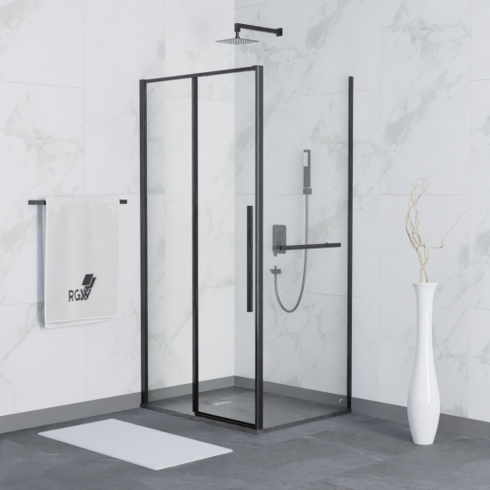 Душевой уголок RGW Stilvoll SV-42-1B 150x100x195 стекло прозрачное, профиль чёрный