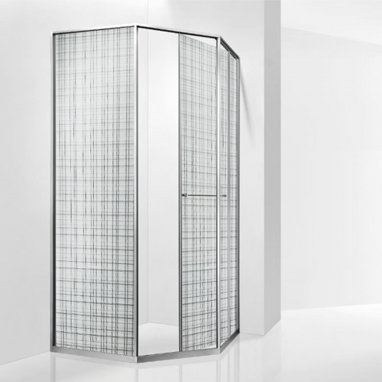 Душевой уголок RGW Stilvoll SV-82 R 100x100 стекло чёрная вуаль, профиль хром