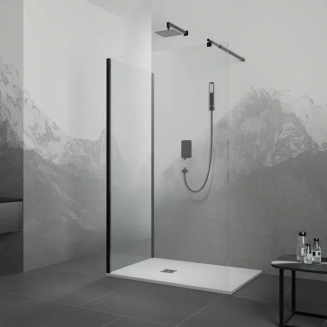 Душевой уголок RGW Walk In WA-005B 120x70 стекло прозрачное, профиль чёрный