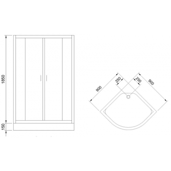 Душевой уголок ROYAL BATH RB 90HK-C 90x90x200 стекло матовое, профиль белый