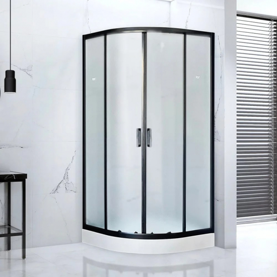 Душевой уголок ROYAL BATH RB 90HK-C-BL 90x90x200 стекло матовое, профиль чёрный