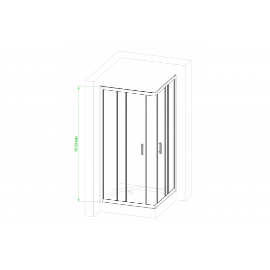 Душевой уголок ROYAL BATH RB HPD-C-BL 85x95x185 стекло матовое, профиль черный