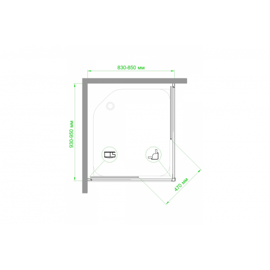 Душевой уголок ROYAL BATH RB HPD-C-BL 85x95x185 стекло матовое, профиль черный