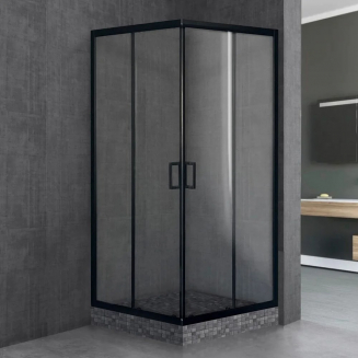 Душевой уголок ROYAL BATH RB HPD-T-BL 90x80x185 стекло прозрачное, профиль чёрный