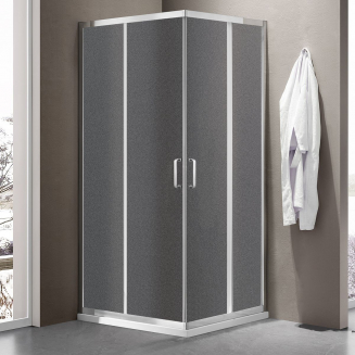 Душевой уголок SANTREK AQUA Iris-CR-800-G-Chrome 80x80 стекло грейп, профиль хром