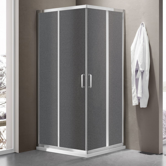 Душевой уголок SANTREK AQUA Iris-CR-800-G-Chrome 80x80 стекло грейп, профиль хром