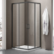 Душевой уголок SANTREK AQUA Iris-CR-900-C-Matt Black 90x90 стекло прозрачное, профиль чёрный