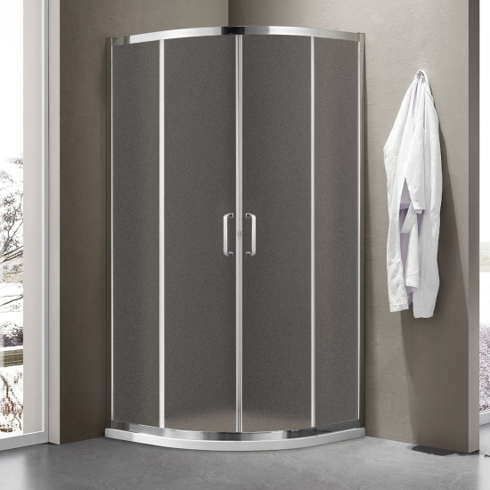 Душевой уголок SANTREK AQUA Iris-R-800-G-Chrome 80x80 стекло грейп, профиль хром